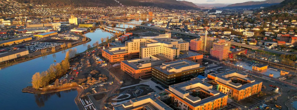 View of the new Drammen hospital