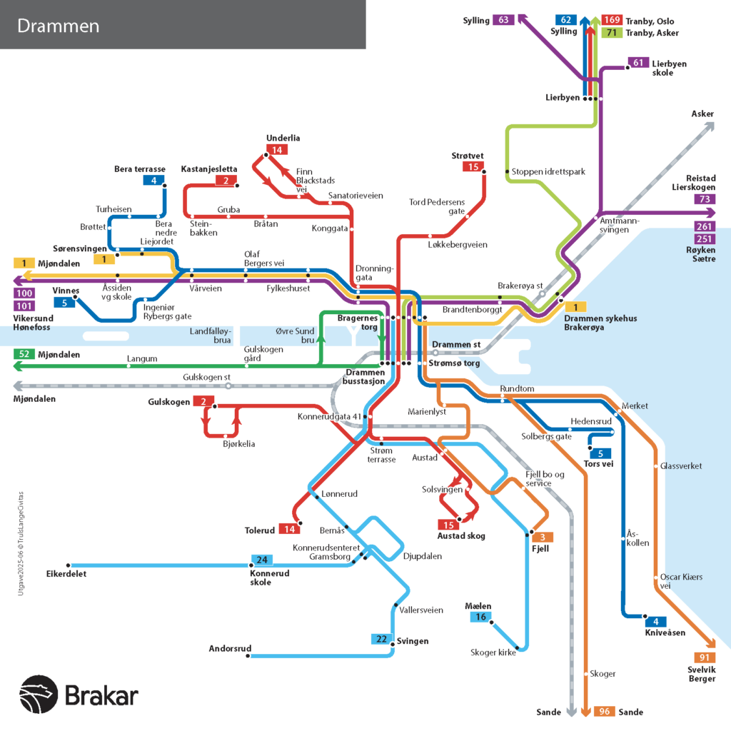 Linjekart for Drammen